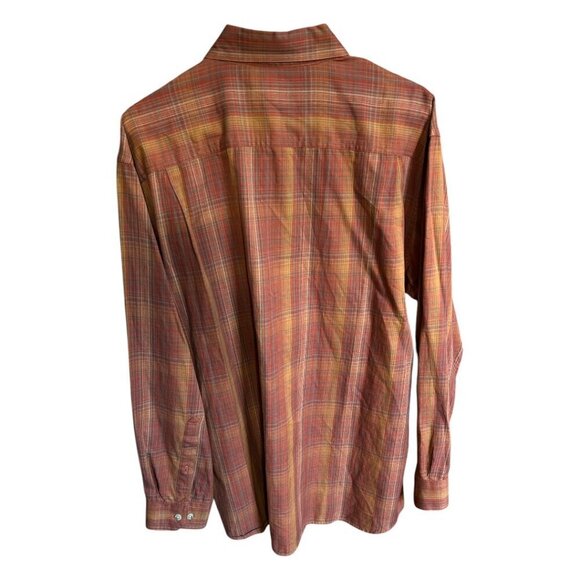 Columbia Men's Light Orange Plaid Long Sleeve Lightweight Button Down Shirt Sz L - Picture 5 of 7